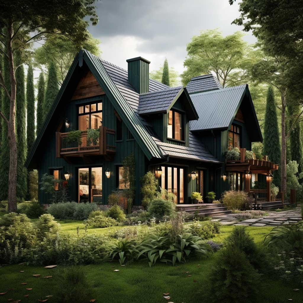 Dark Green Exterior House Color Ideas For A Nature Inspired Home