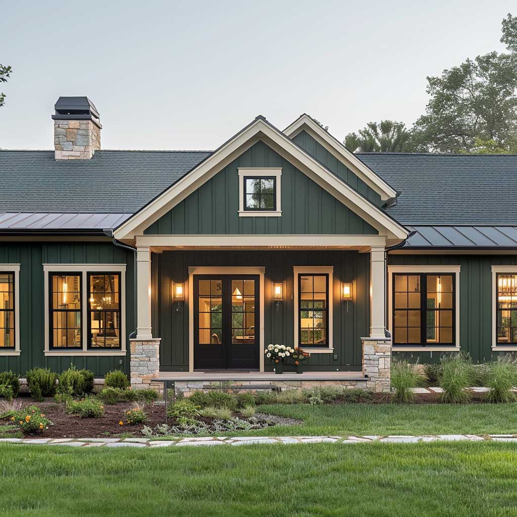 Single Story Modern Farmhouse Exterior Color Schemes For A Fresh