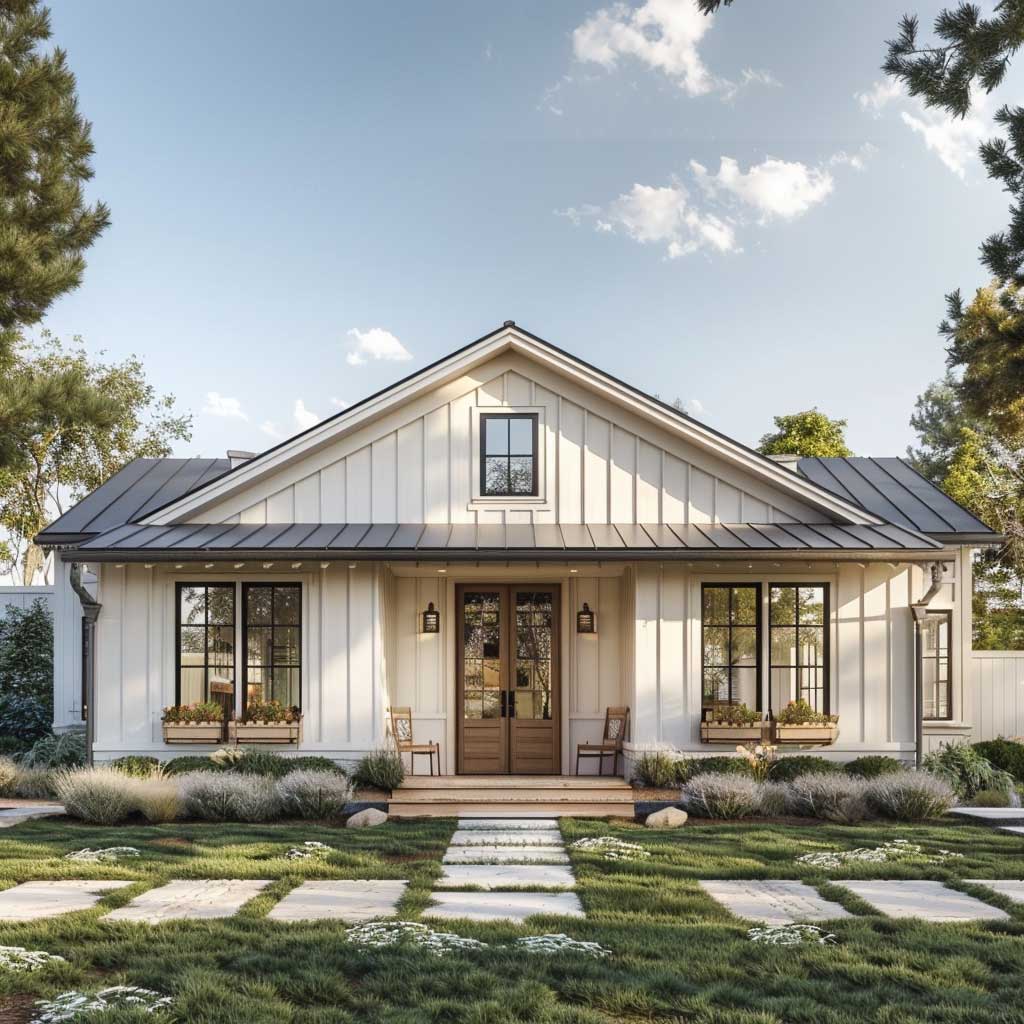 Single Story Modern Farmhouse Exterior Color Schemes For A Fresh