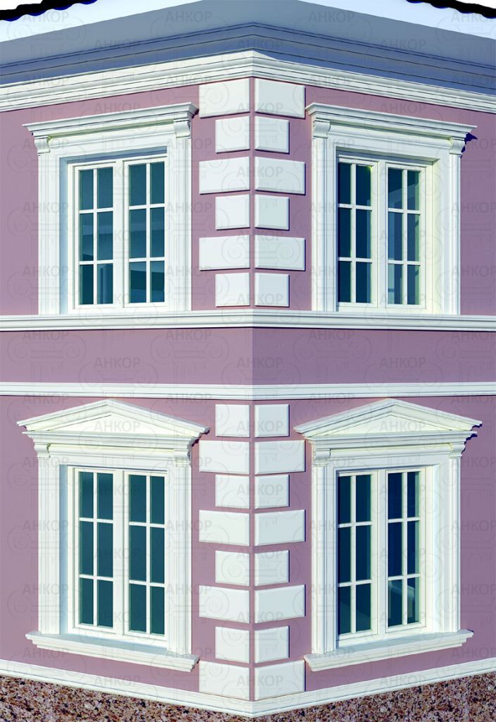 пример комплекта декор фасада дома из пенопласта