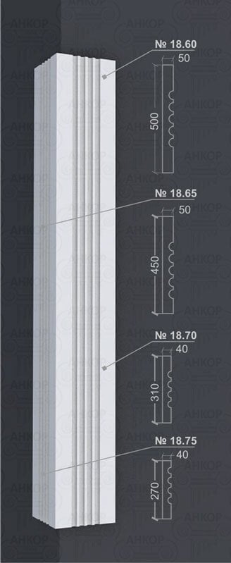 Koop decoratieve pilasters voor de gevel en het interieur van versterkt schuim van de fabrikant tegen de beste prijs met korting!
