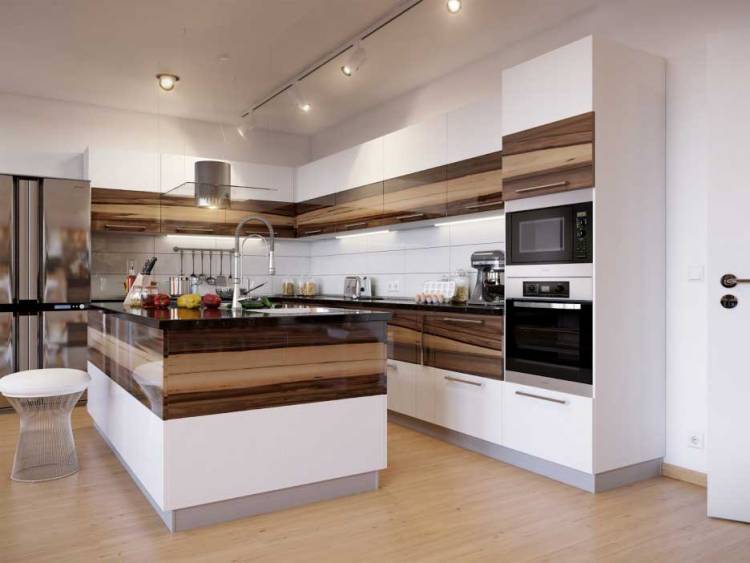Кухня белый верх деревянный низ | Двухцветная Кухня: фото, примеры, дизайн