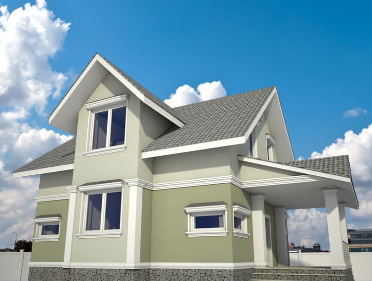 Зеленые цвета фасадов домов с серой крышей: цвет фасада дома, цветовая гамма, палитра, сочетание - комбинация с крышей, цоколем, окнами, декором, фото подбор