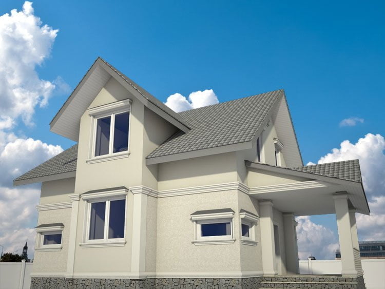 Пастельные цвета фасада дома с серой крышей: цвет фасада дома, цветовая гамма, палитра, сочетание - комбинация с крышей, цоколем, окнами, декором, фото подбор