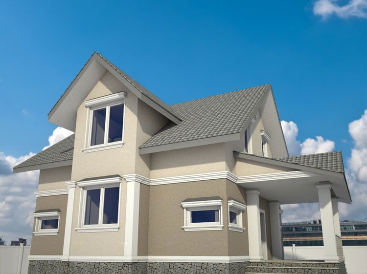 Коричневые цвета фасада дома с серой крышей: цвет фасада дома, цветовая гамма, палитра, сочетание - комбинация с крышей, цоколем, окнами, декором, фото подбор