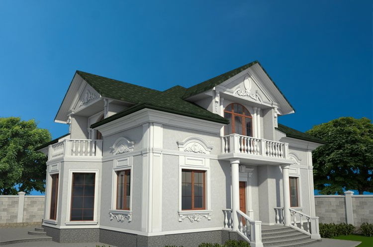 Цвет фасада дома с зеленой крышей: цвет фасада, цветовая гамма, палитра, сочетание, комбинация, фото подбор