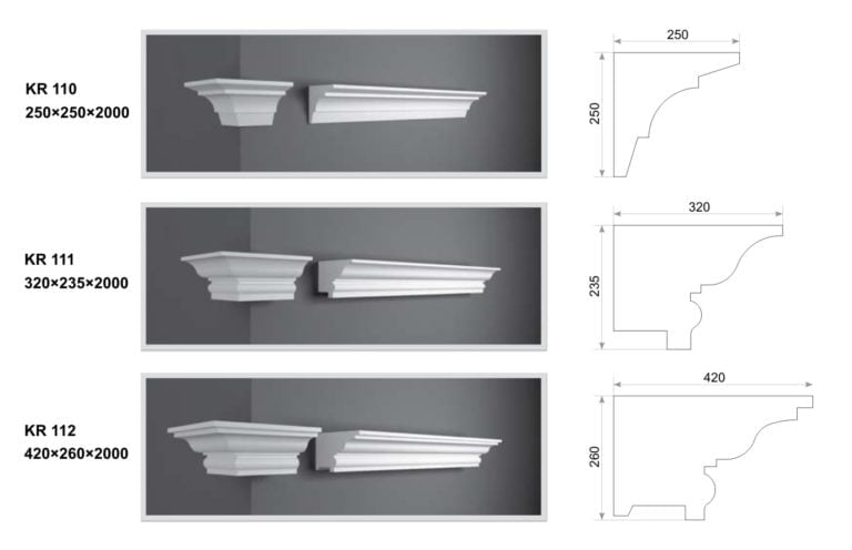 KR 110
KR 111
KR 112
ready-made under-roof cornice for the exterior of the house from foam
decorative roofing
roof cornice
buy from stock