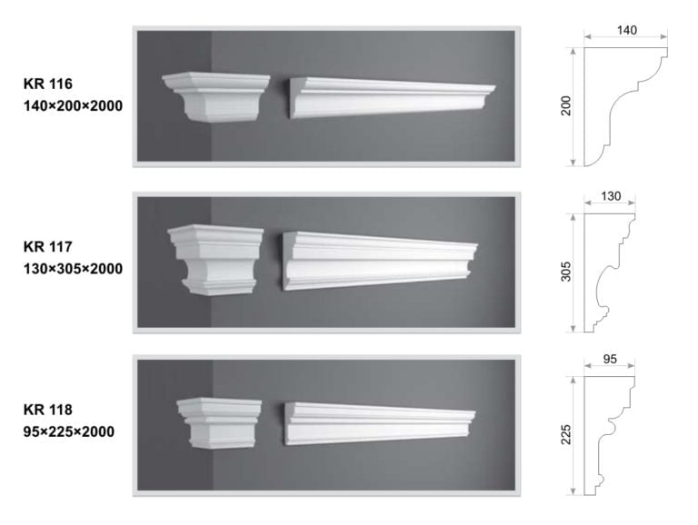 KR 116
KR 117
KR 118
ready-made under-roof cornice for the exterior of the house from foam
decorative roofing
roof cornice
buy from stock