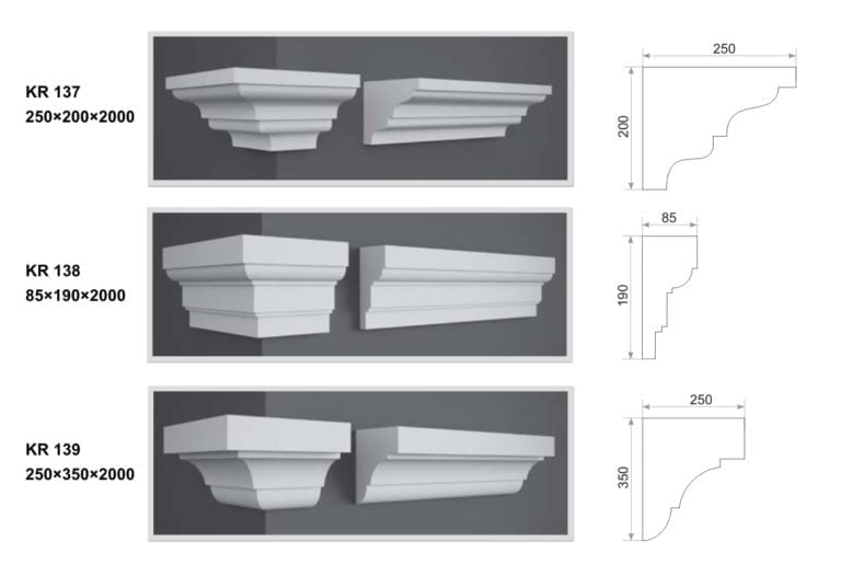 KR 137
KR 138
KR 139
ready-made under-roof cornice for the exterior of the house from foam
decorative roofing
roof cornice
buy from stock