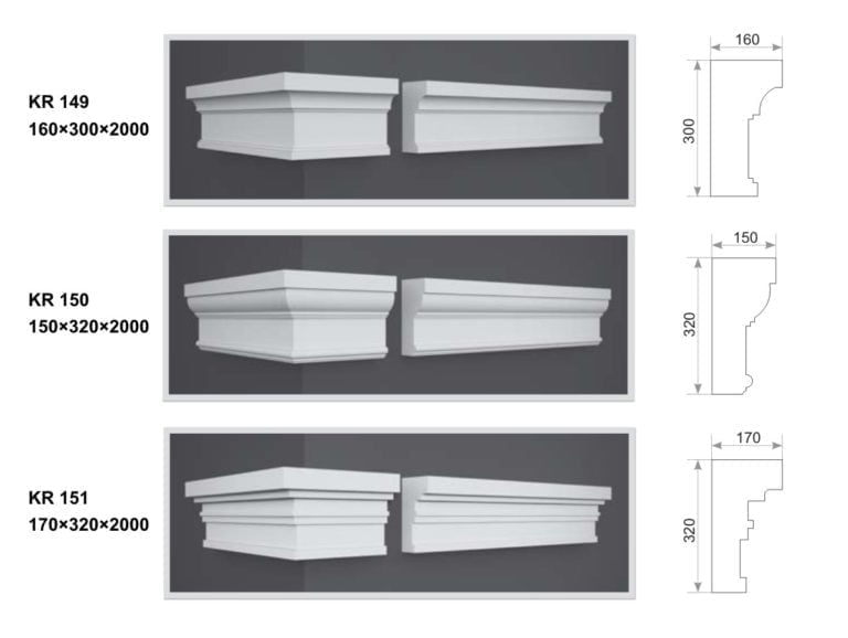 KR 149
KR 150
KR 151
ready-made under-roof cornice for the exterior of the house from foam
decorative roofing
roof cornice
buy from stock
