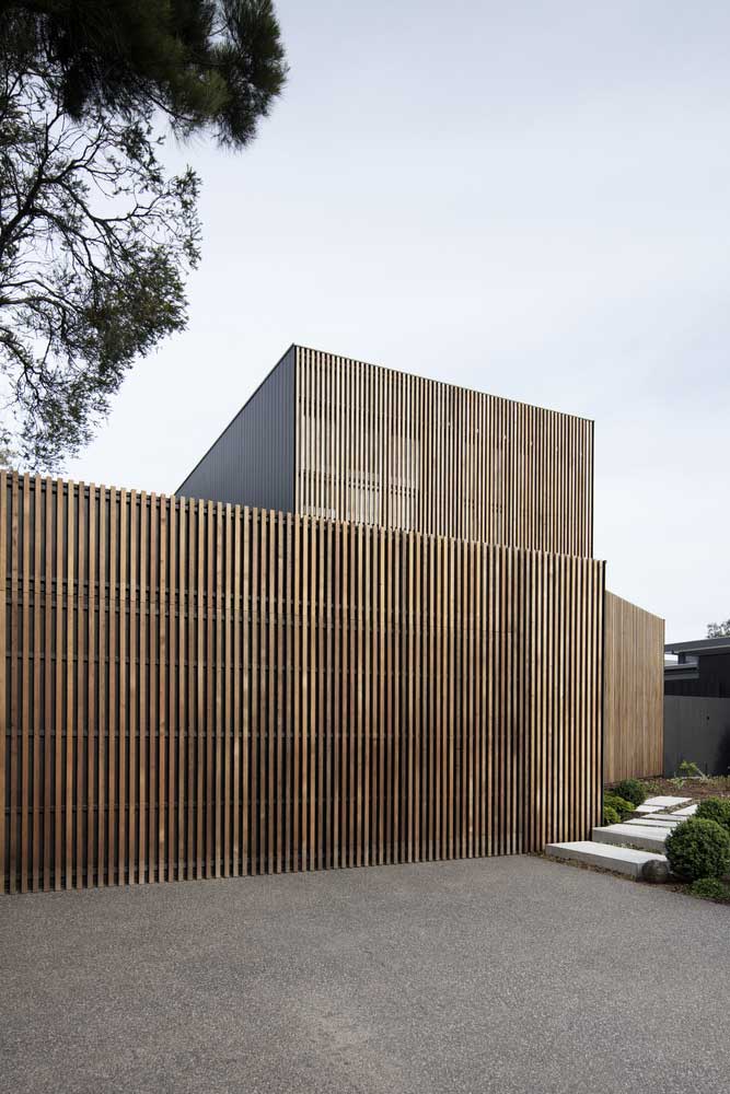 exterior wood slat wall