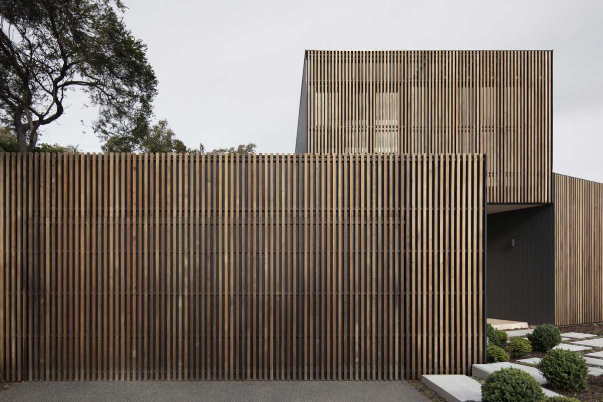 vertical wood slat wall exterior