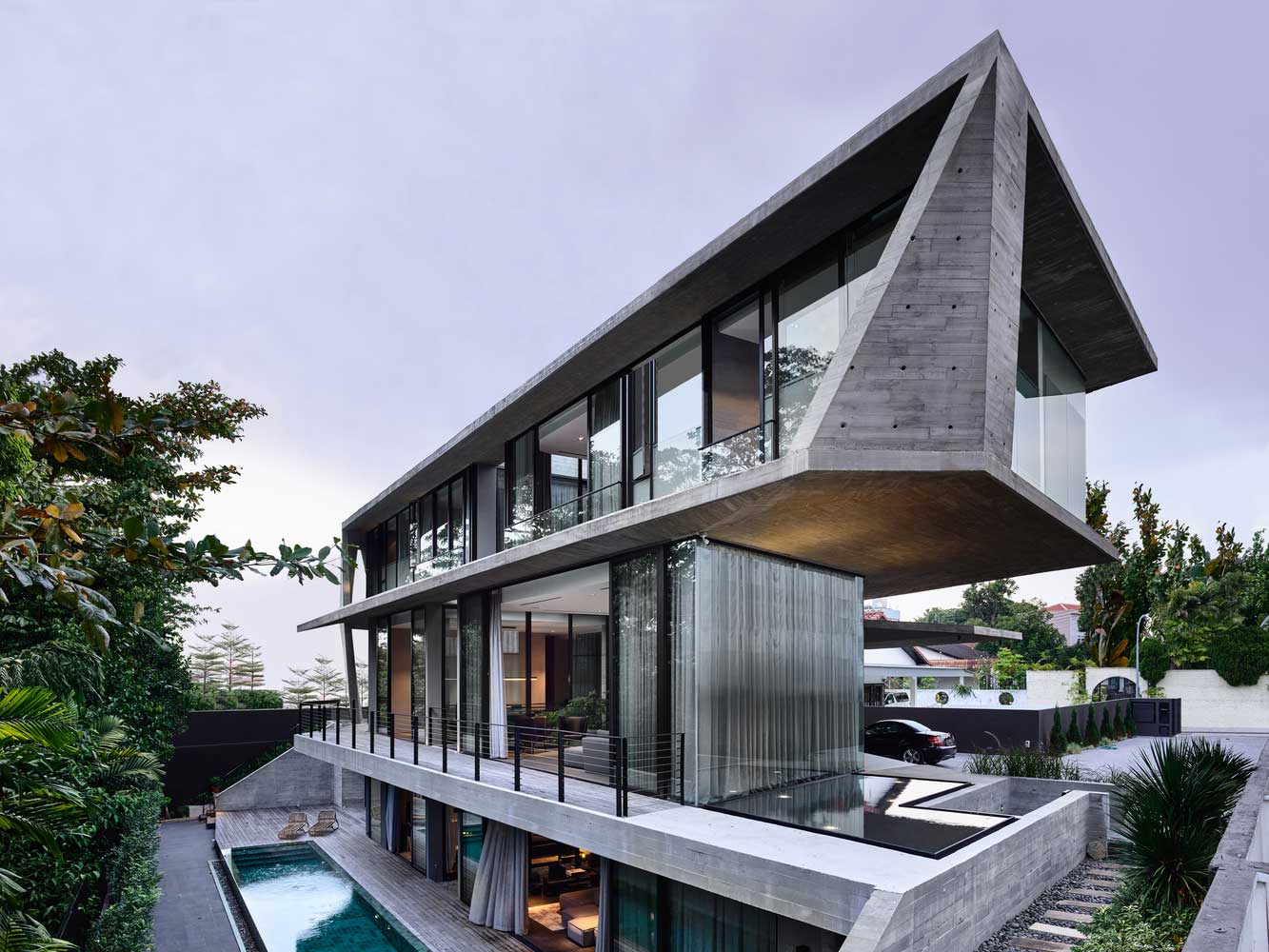 Modern Glass Facade House Design