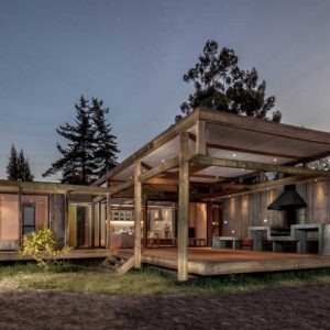 Casas pré-fabricadas de madeira modernas / Modelo de estrutura de painel do Chile