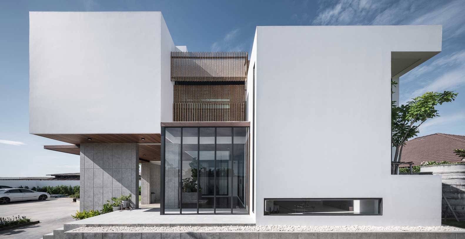 compact cube house in the style of minimalism