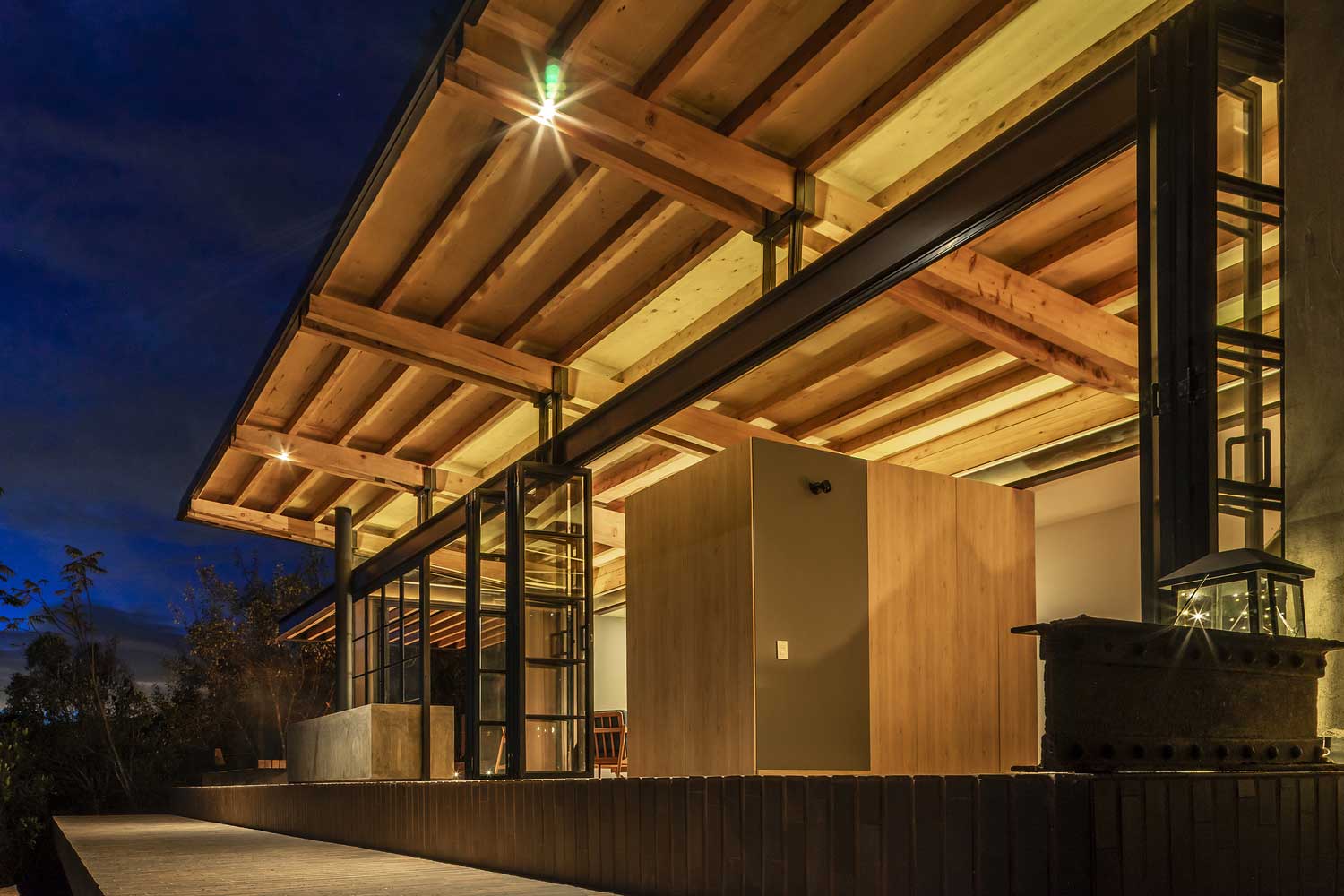 Small Wooden House Design on a Steep Slope