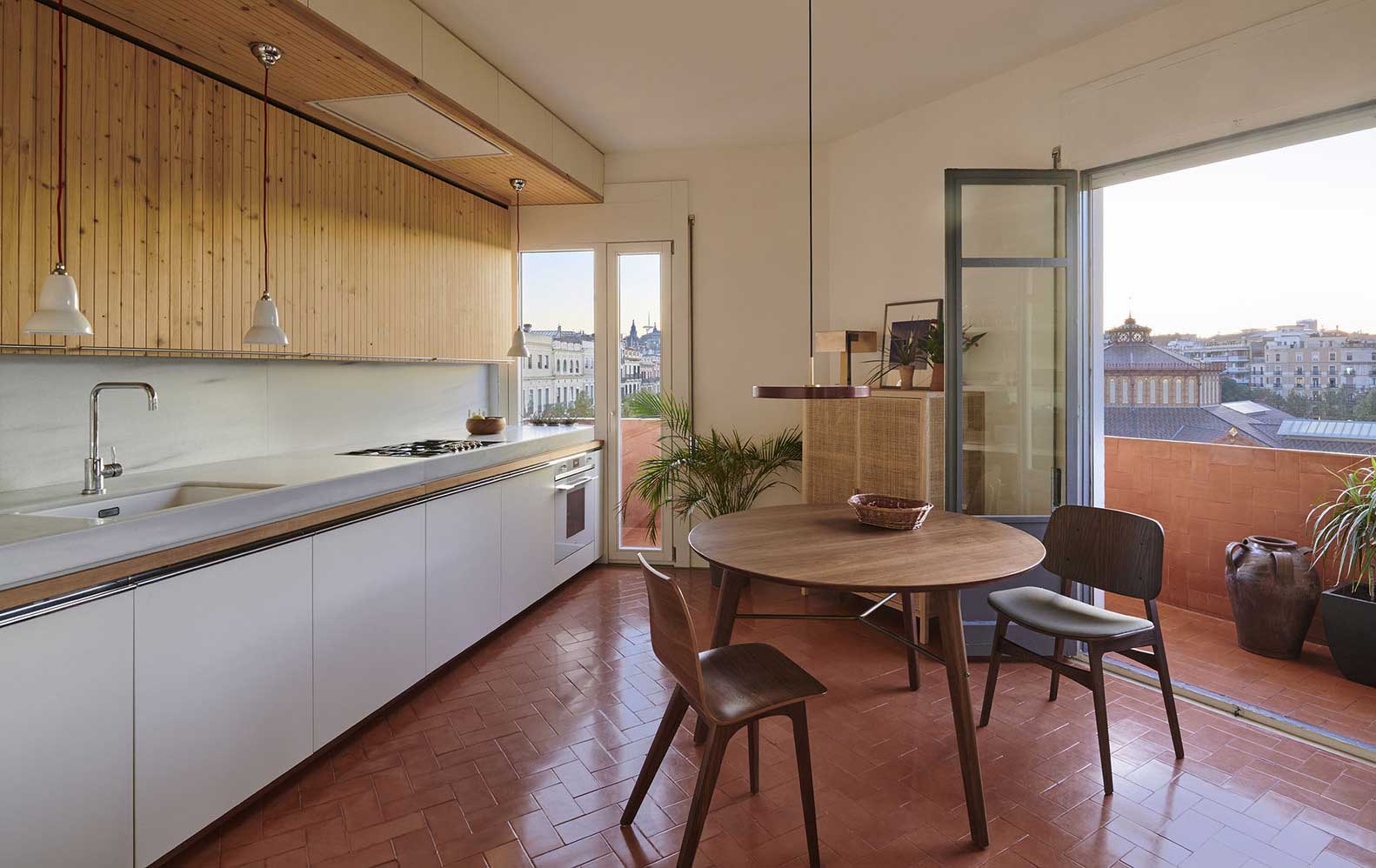 wooden slats in the interior: images