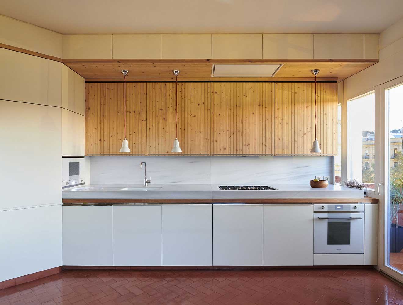 wooden slats in the interior: images