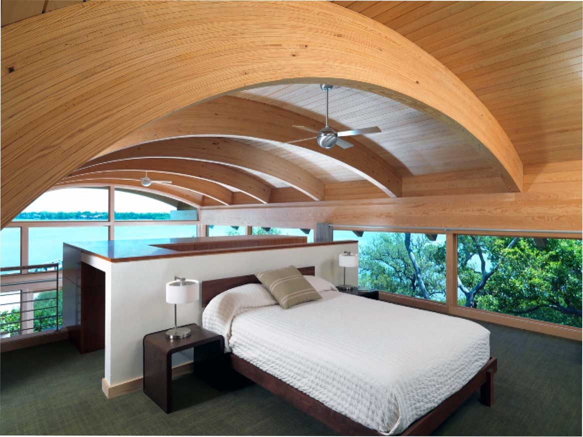 Diseño de techo curvo arqueado