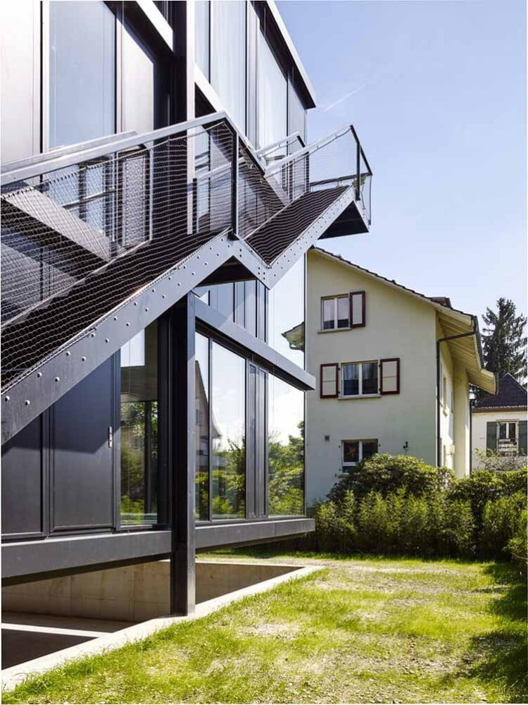Glass house design from steel structure