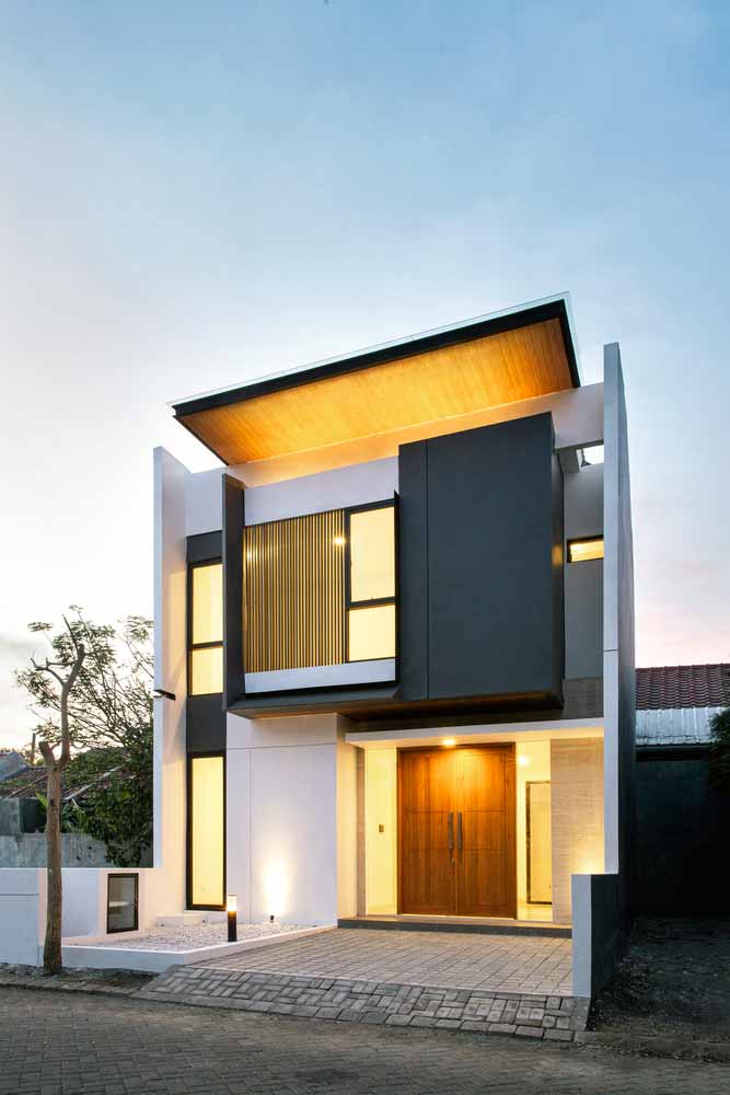 Fachadas Blanco con Negro / Ideas para exteriores de casas modernas • 333+  Images • [ArtFacade]