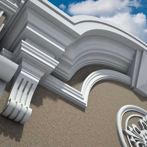 3D Hausfassade Dekoration Design
