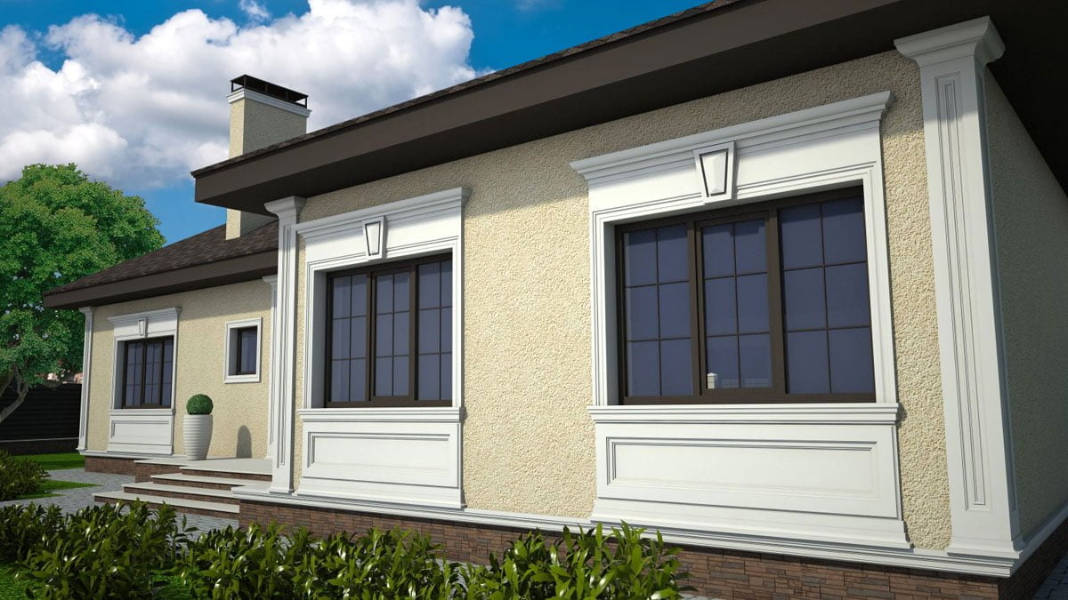 white trim exterior house
