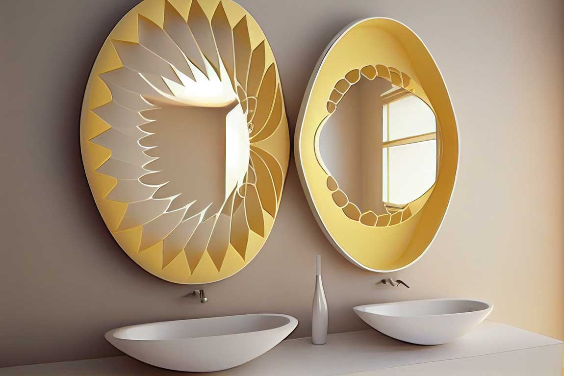 trendy bathroom mirrors
