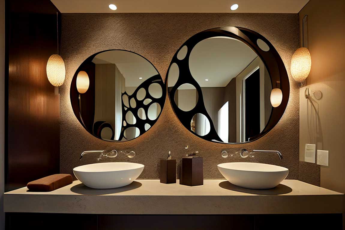 modern lighted mirrors for bathrooms