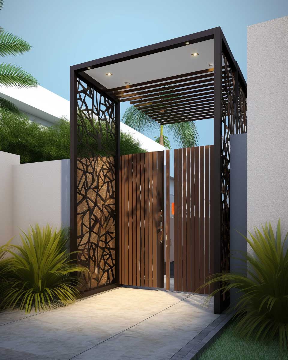 15+ Impressive Entrance Gate Ideas for a Welcoming Home Exterior ...
