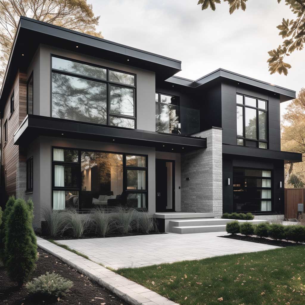 12+ Grey House with Black Trim Inspirations for a Striking Facade ...