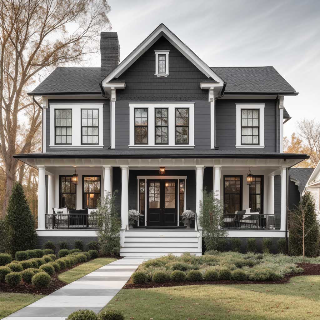 12+ Grey House With Black Trim Inspirations For A Striking Facade • 333+  Images • [Artfacade]