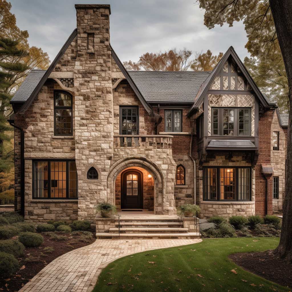 Modern House With Brick And Stone Timeless Elegance In Contemporary Design Modern House With Brick And Stone Timeless Elegance In Contemporary Design