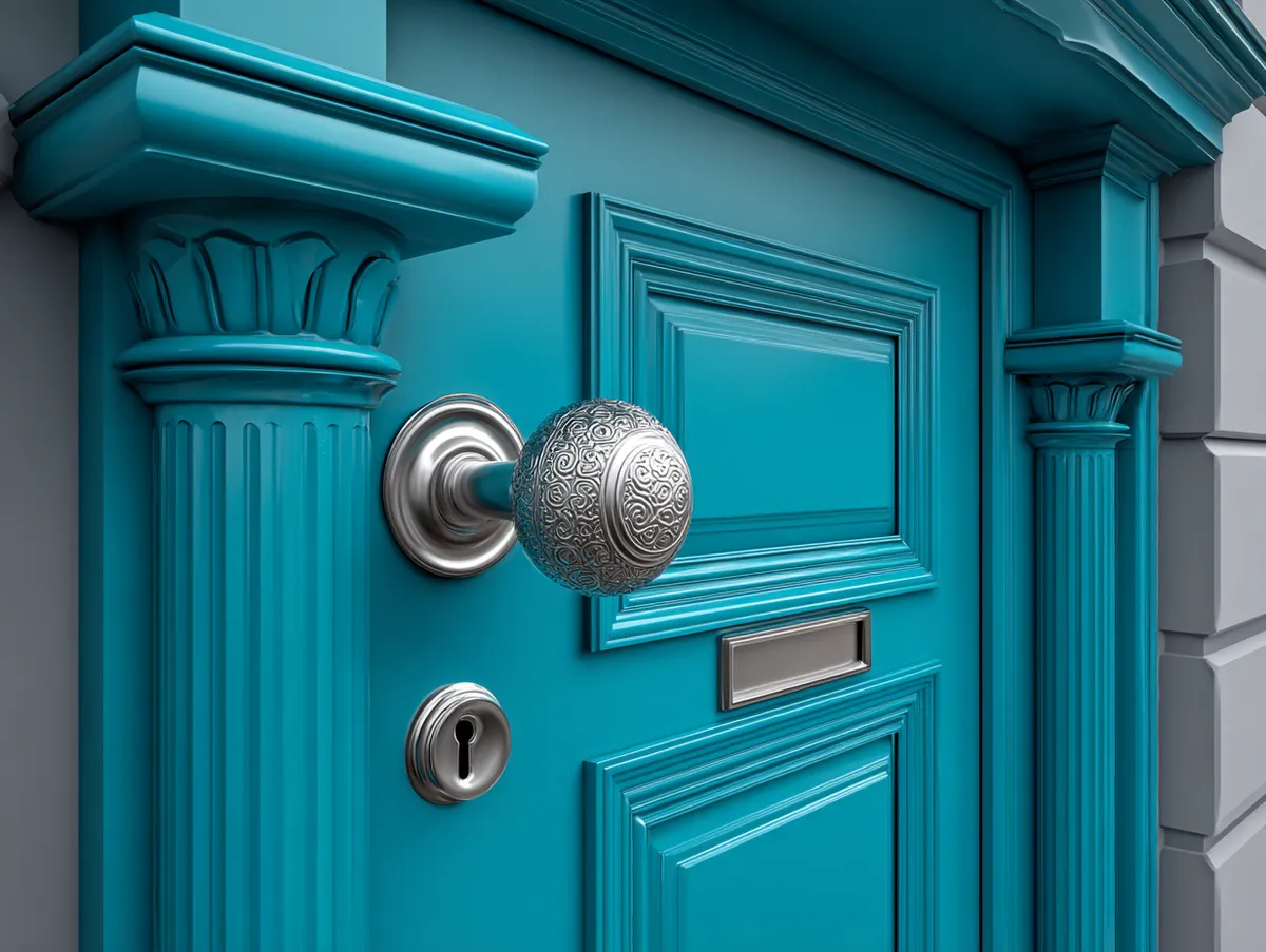 Modern Twist on a Classical Front Door with Decorative Trim - 3