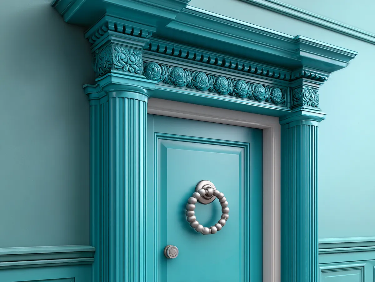 Modern Twist on a Classical Front Door with Decorative Trim - 4