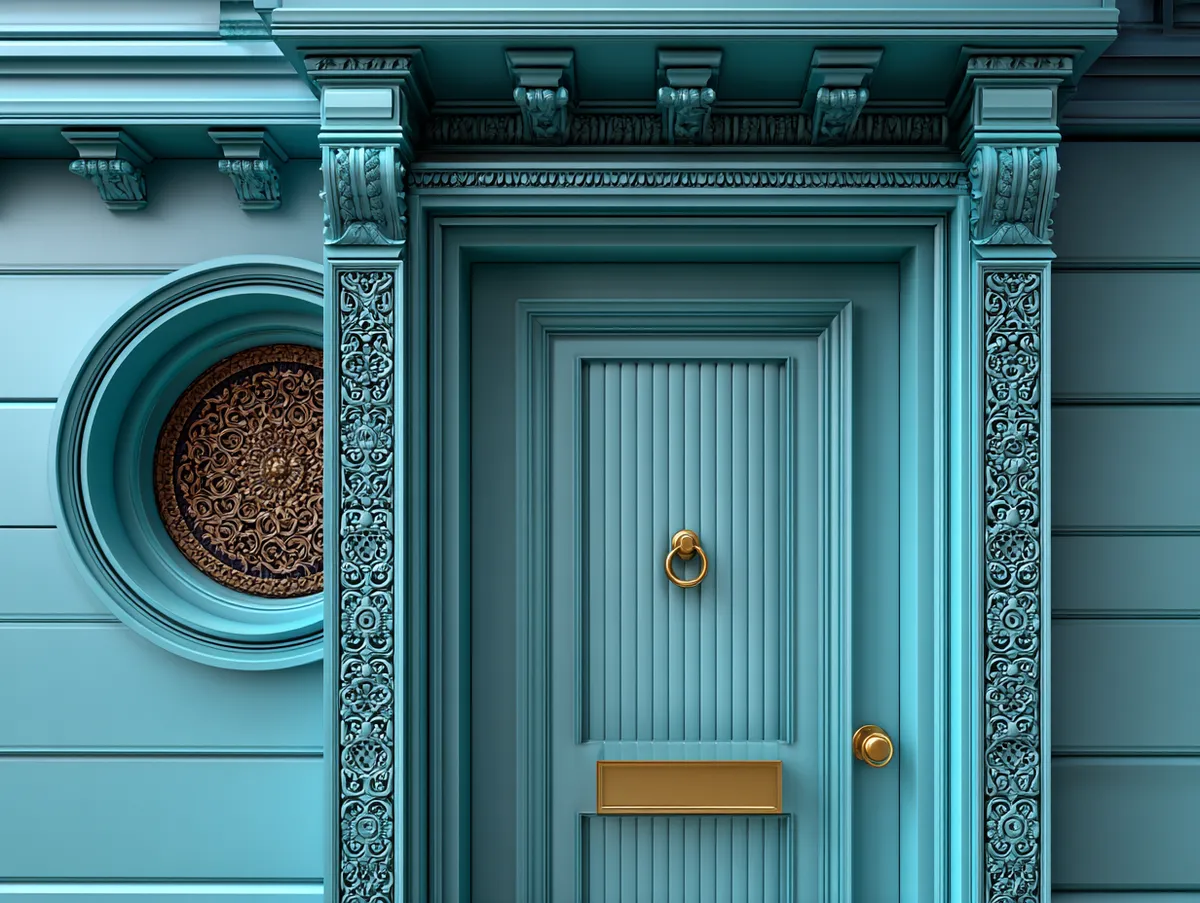 Modern Twist on a Classical Front Door with Decorative Trim - 2