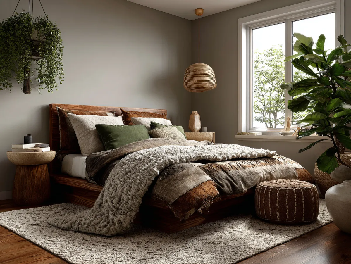 Warm Comfort in Japandi Small Bedroom