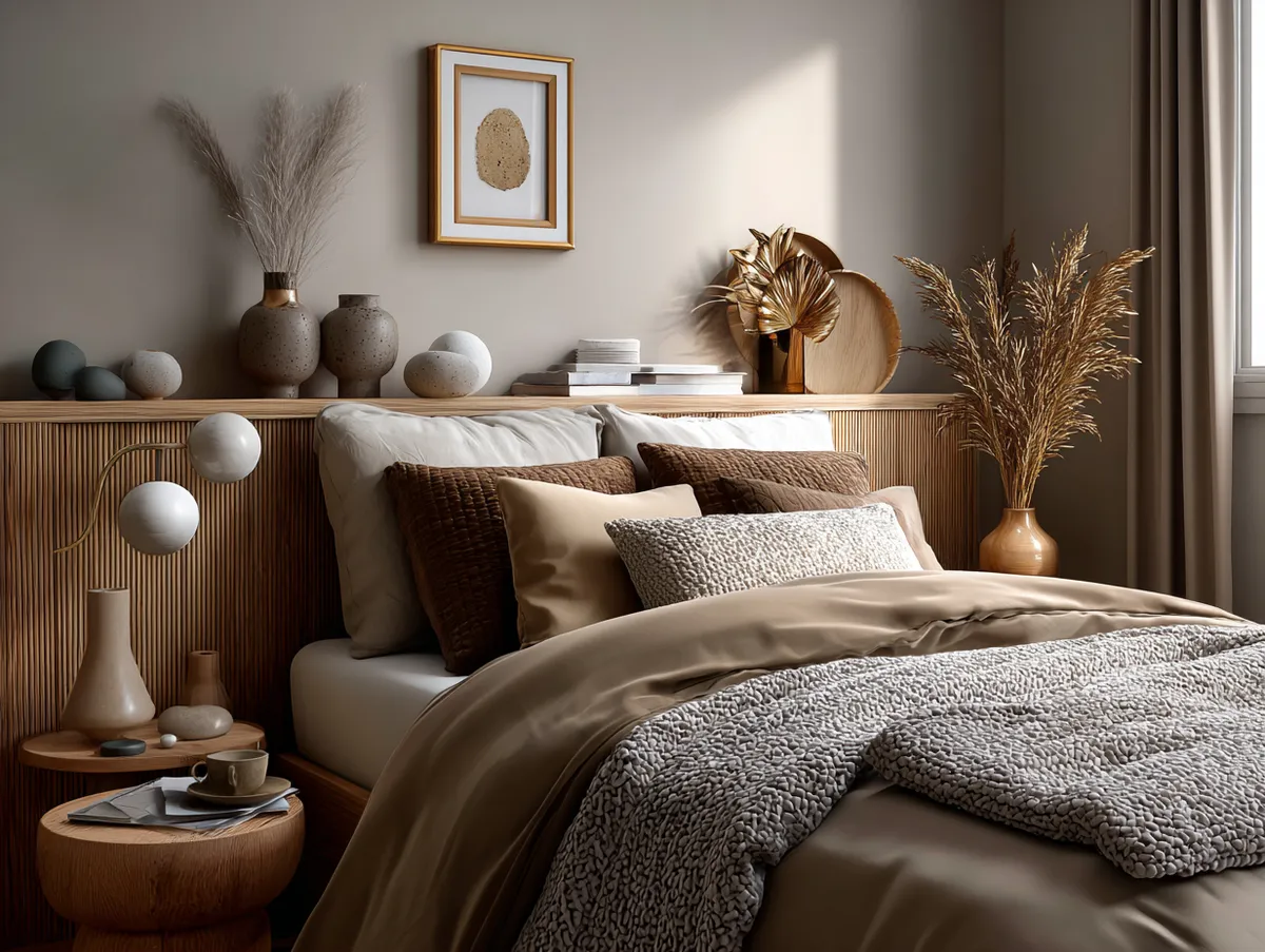 Warm Comfort in Japandi Small Bedroom - 3