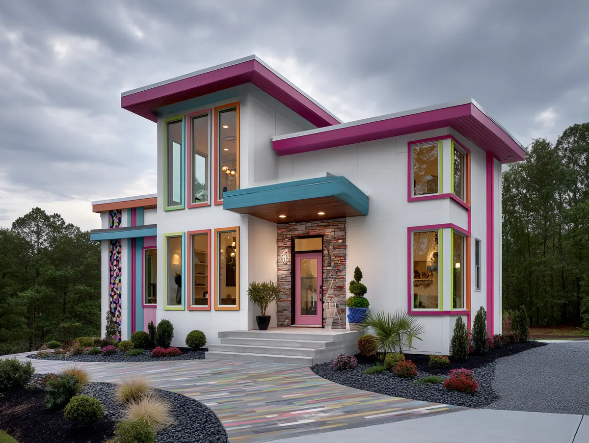 Playful Color Pop with Vibrant Outdoor Window Trim - 3