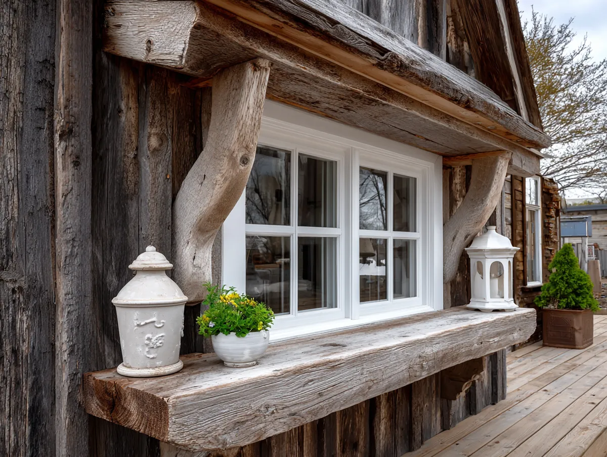 Rustic Elegance with Reclaimed Wood Outdoor Window Trim - 3