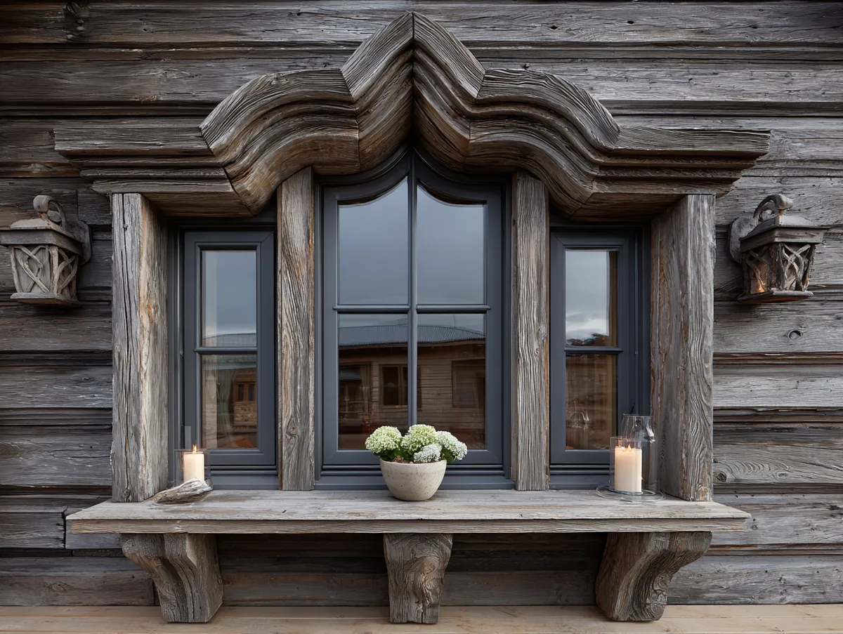 Rustic Elegance with Reclaimed Wood Outdoor Window Trim
