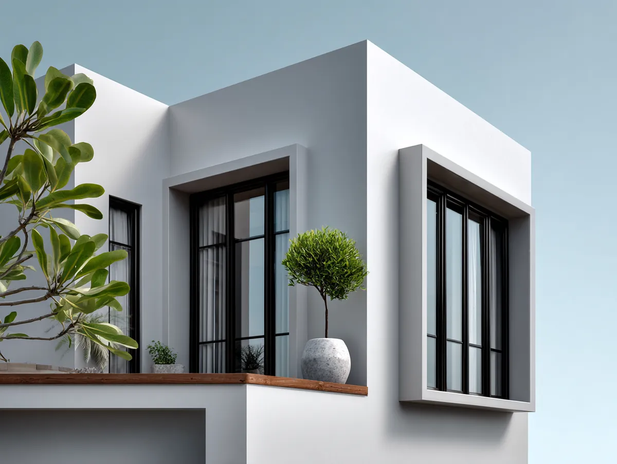 Modern Minimalism through Sleek Black Outdoor Window Trim