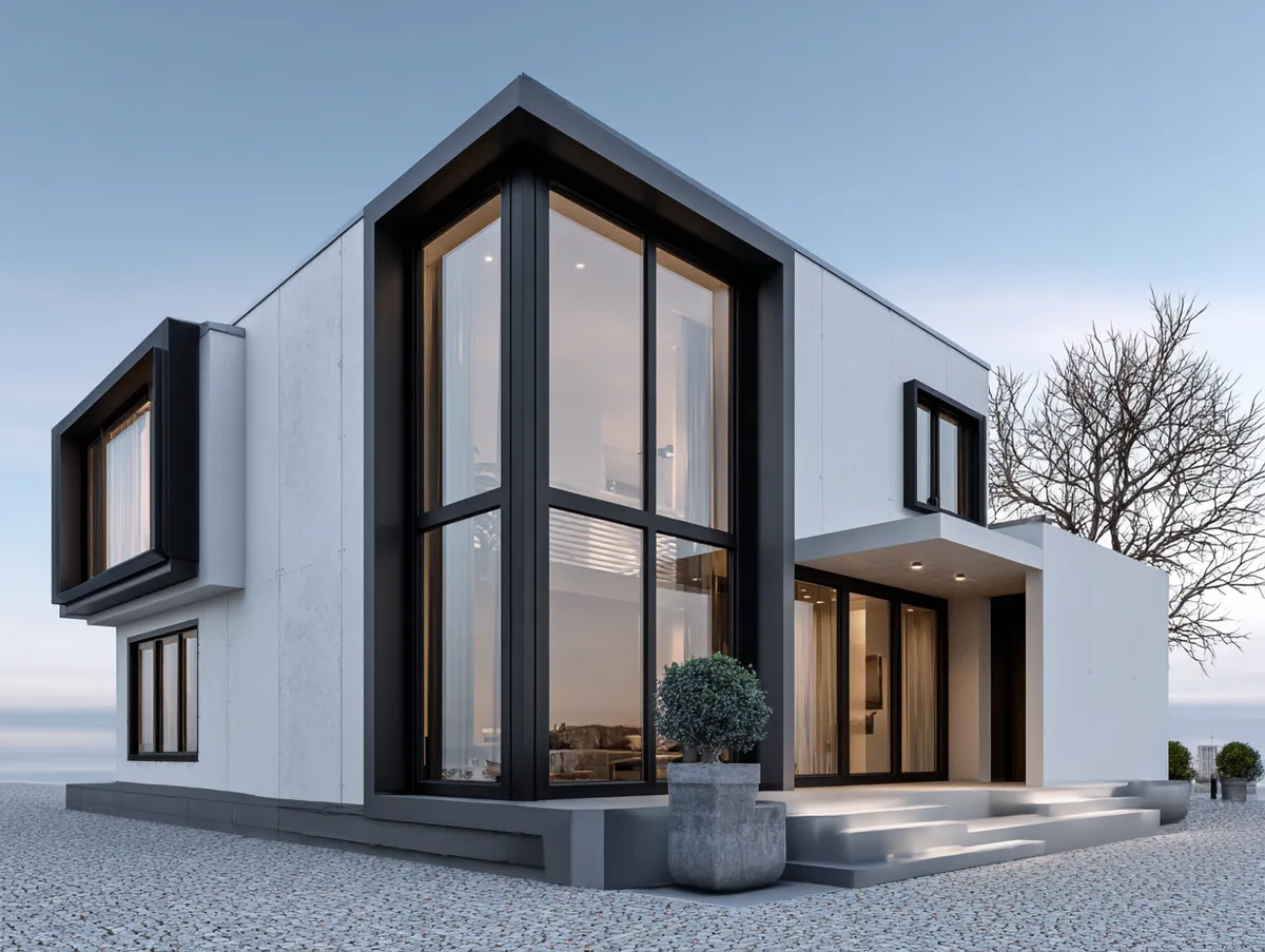 Modern Minimalism through Sleek Black Outdoor Window Trim - 4