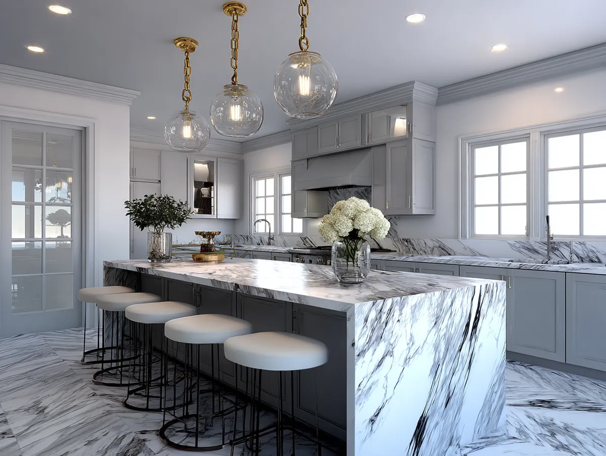 Monochrome gray white kitchen design ideas
