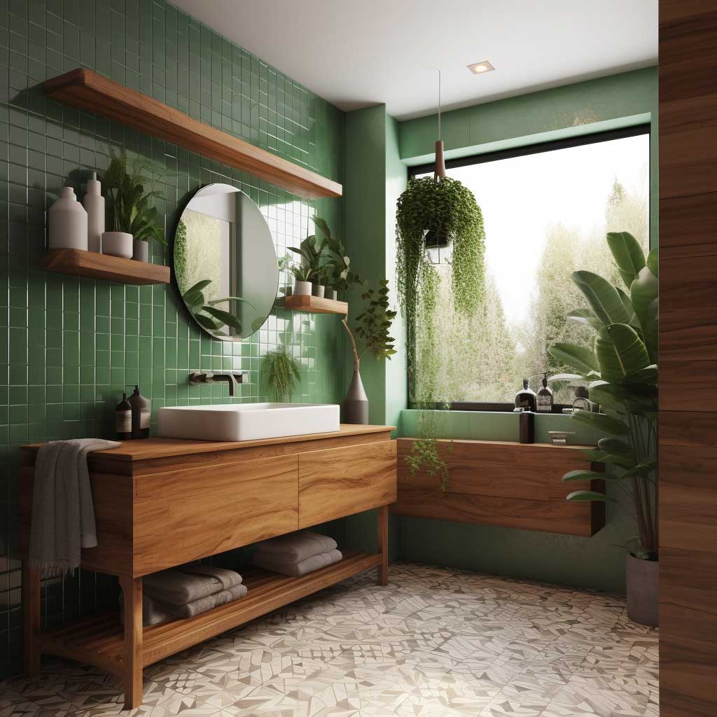 5+ Stunning Modern Green Tile Bathroom Designs You'll Love • 333k ...