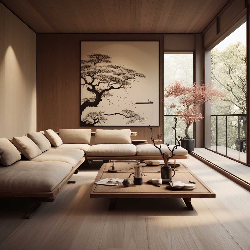 Modern Japanese Style Living Room 11 