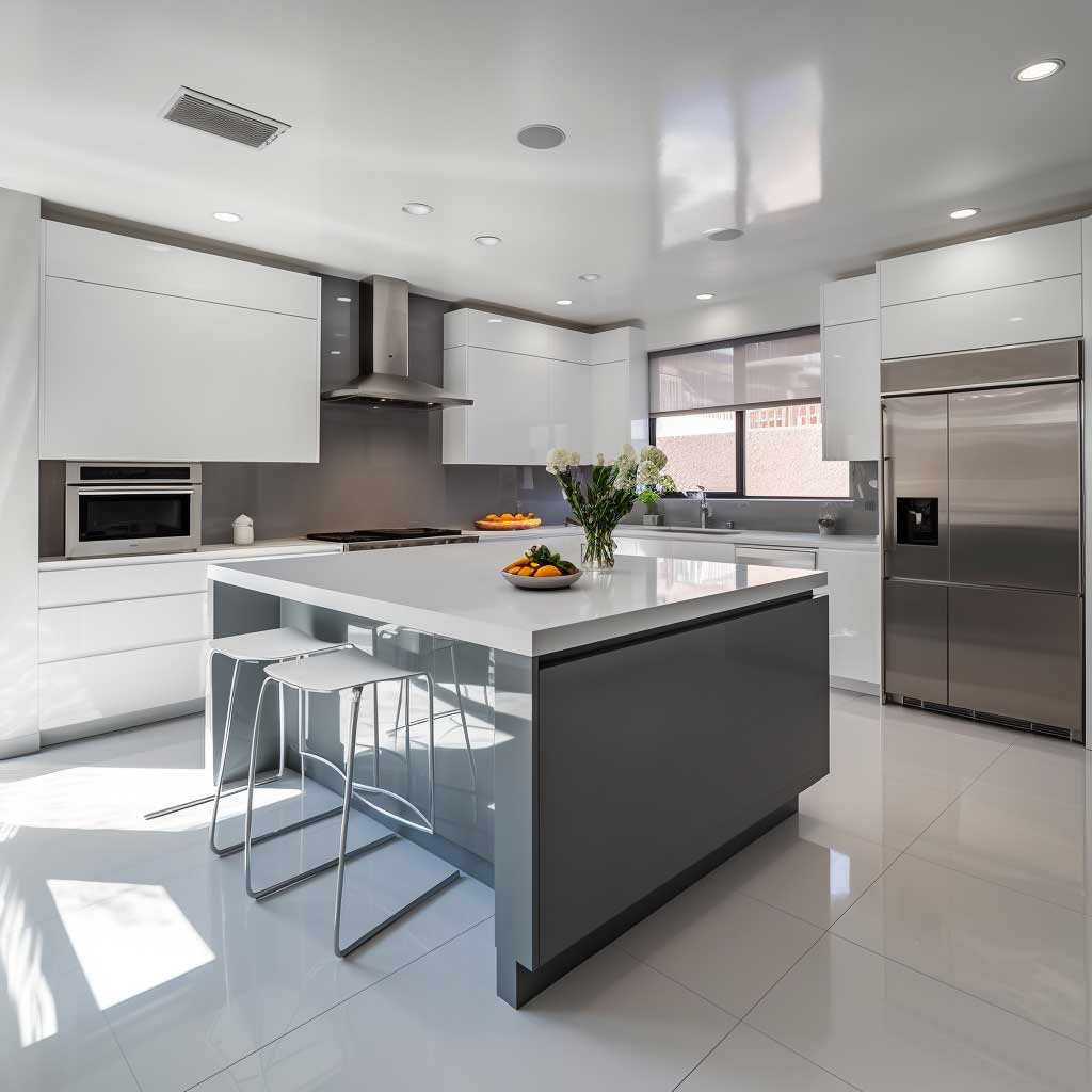 Modern Gray And White Kitchen Design