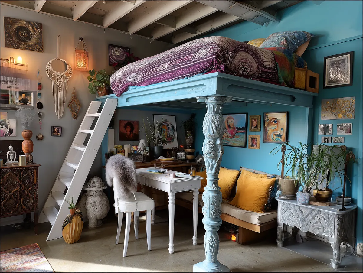 Stylish Loft Bed Idea for Artistic Teens - 4