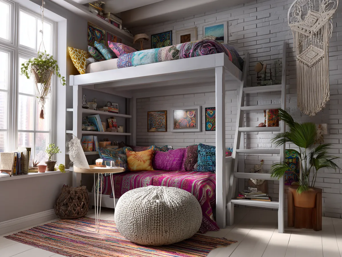 Stylish Loft Bed Idea for Artistic Teens