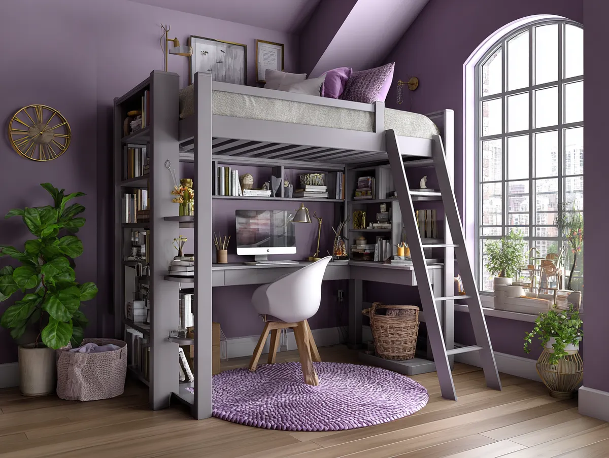 Smart Space-Saving Loft Bed for Teens - 2
